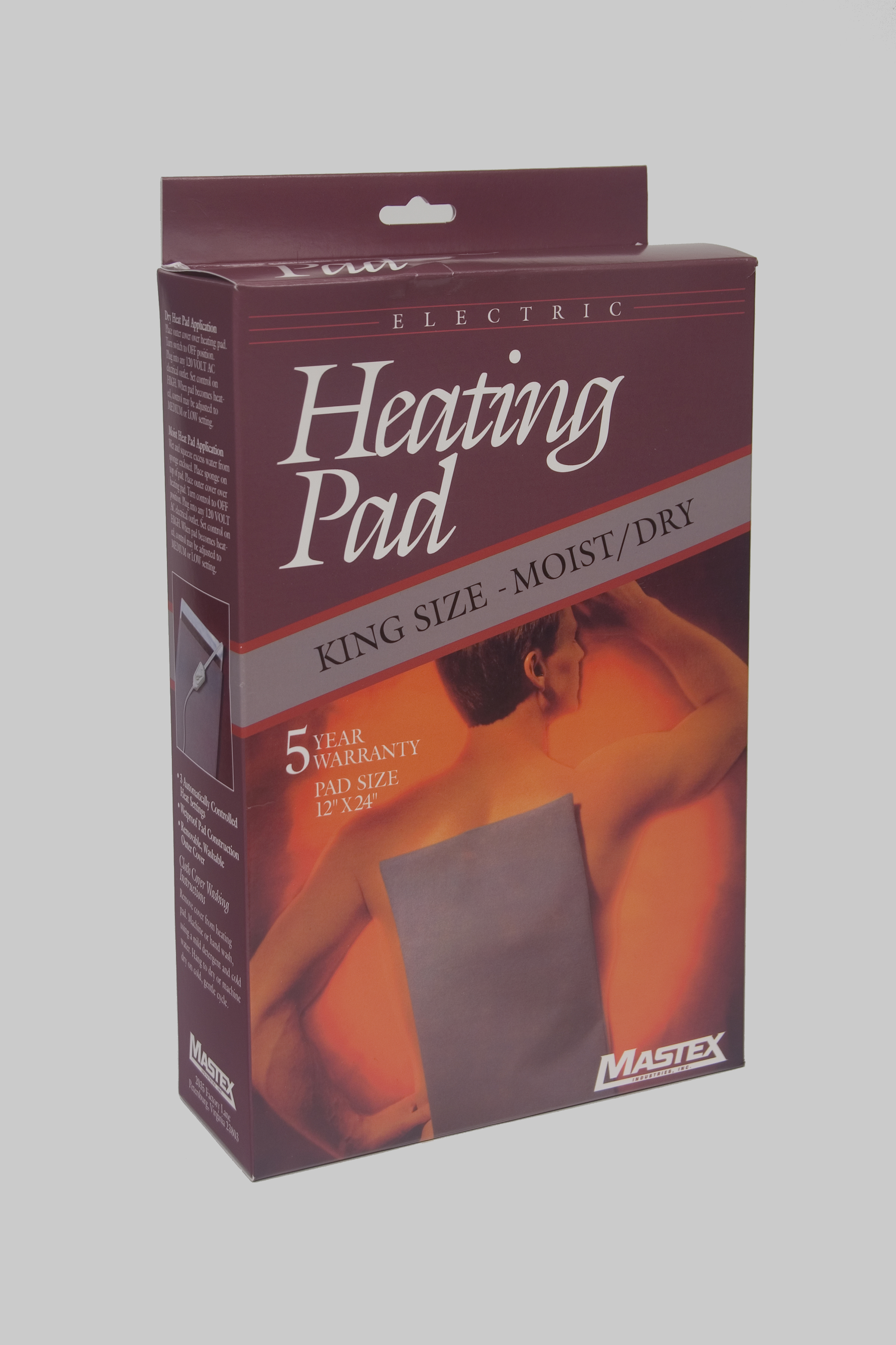 KingSize Moist/Dry Heat Pad 3 Yr Warranty BiltRite Mastex Health